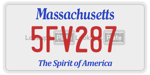 5FV287 license plate in Massachusetts