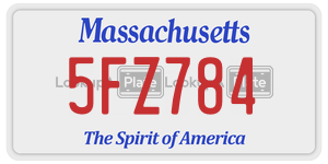 5FZ784 license plate in Massachusetts