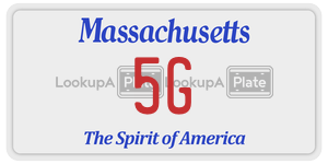 5G license plate in Massachusetts
