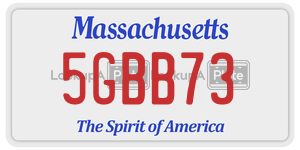 5GBB73 license plate in Massachusetts