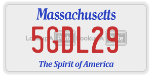 5GDL29 license plate in Massachusetts