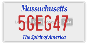 5GEG47 license plate in Massachusetts