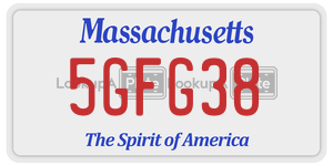 5GFG38  license plate in MA