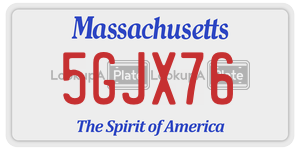 5GJX76  license plate in MA