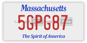 5GPG87  license plate in MA