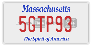 5GTP93 license plate in Massachusetts