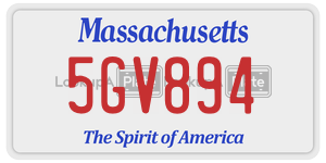 5GV894  license plate in MA