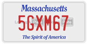 5GXM67  license plate in MA