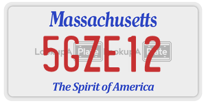 5GZE12  license plate in MA