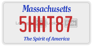 5HHT87  license plate in MA