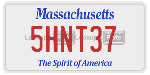 5HNT37 license plate in Massachusetts