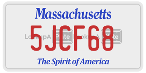 5JCF68  license plate in MA