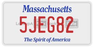 5JEG82  license plate in MA