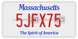 5JFX75  license plate in MA