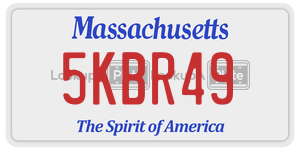 5KBR49  license plate in MA