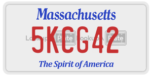 5KCG42  license plate in MA