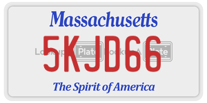 5KJD66  license plate in MA
