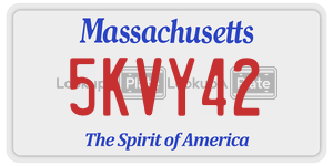 5KVY42  license plate in MA