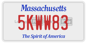 5KWW83  license plate in MA
