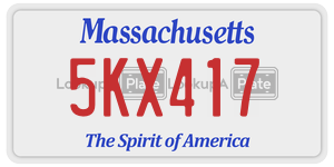 5KX417 license plate in Massachusetts