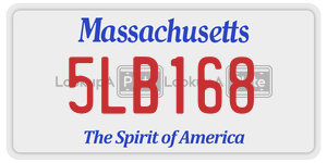 5LB168  license plate in MA