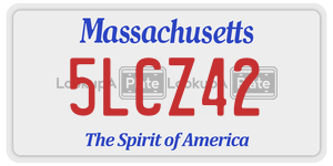 5LCZ42 license plate in Massachusetts
