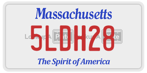 5LDH28  license plate in MA