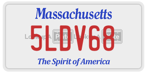 5LDV68 license plate in Massachusetts