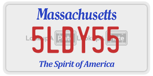 5LDY55  license plate in MA
