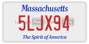 5LJX94  license plate in MA