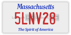 5LNV28  license plate in MA