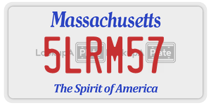 5LRM57 license plate in Massachusetts