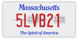 5LVB21 license plate in Massachusetts