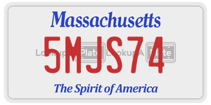 5MJS74 license plate in Massachusetts