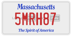 5MRH87 license plate in Massachusetts