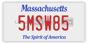 5MSW85  license plate in MA