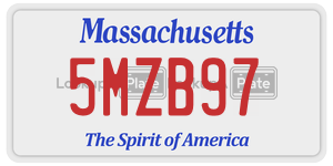 5MZB97  license plate in MA