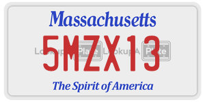 5MZX13  license plate in MA