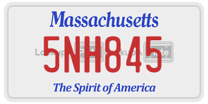 5NH845  license plate in MA