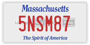 5NSM87 license plate in Massachusetts