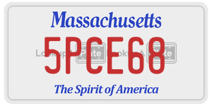 5PCE68 license plate in Massachusetts