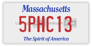 5PHC13  license plate in MA