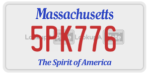 5PK776 license plate in Massachusetts