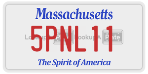 5PNL11  license plate in MA