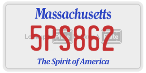 5PS862 license plate in Massachusetts