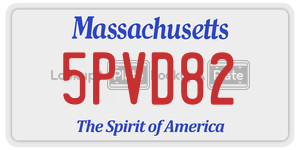 5PVD82  license plate in MA