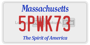 5PWK73  license plate in MA