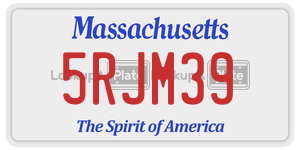 5RJM39 license plate in Massachusetts
