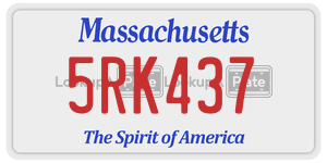 5RK437  license plate in MA