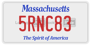 5RNC83  license plate in MA